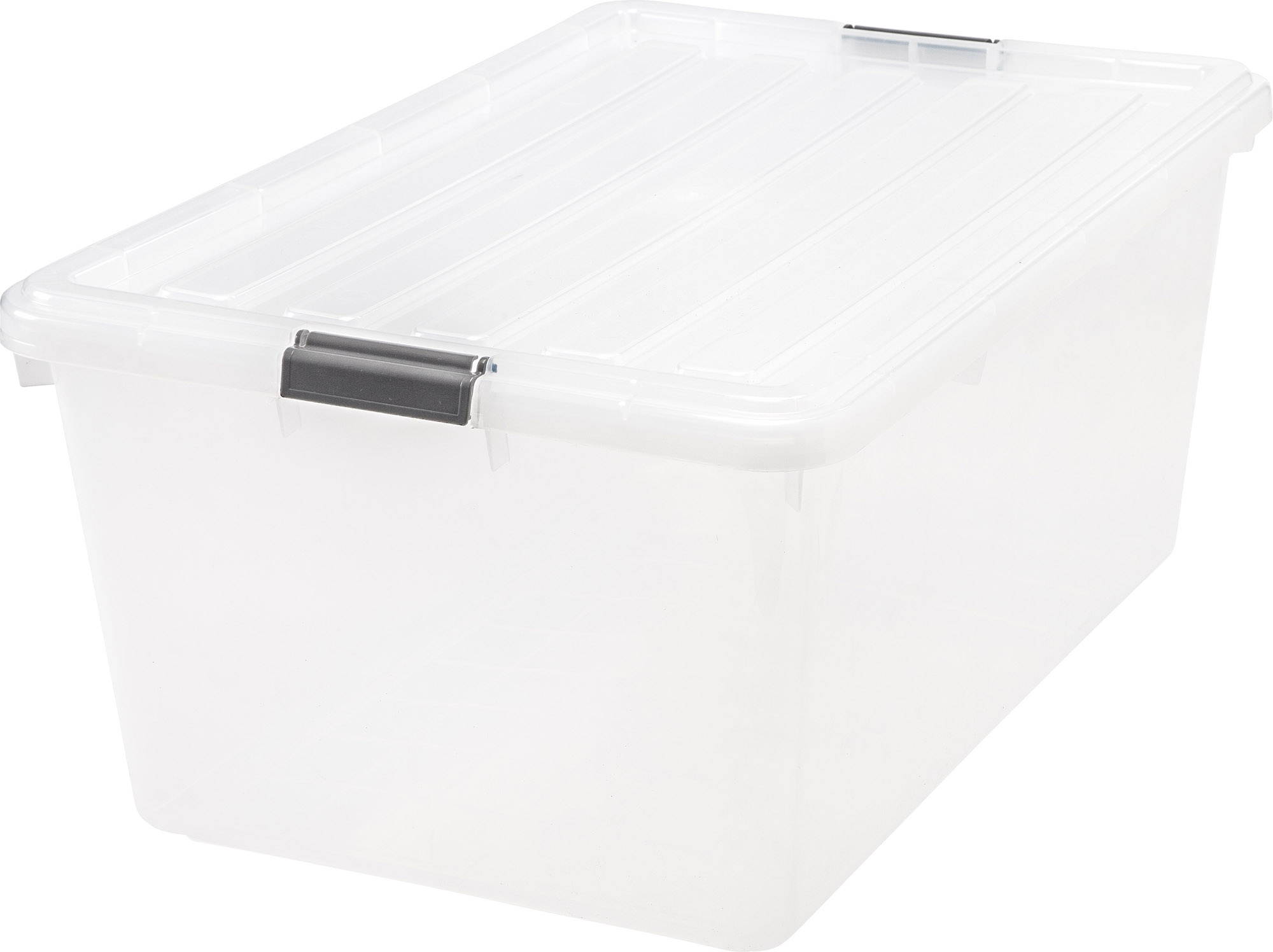 IRIS 68 Quart Buckle Down Storage Box, 5 Pack, Clear