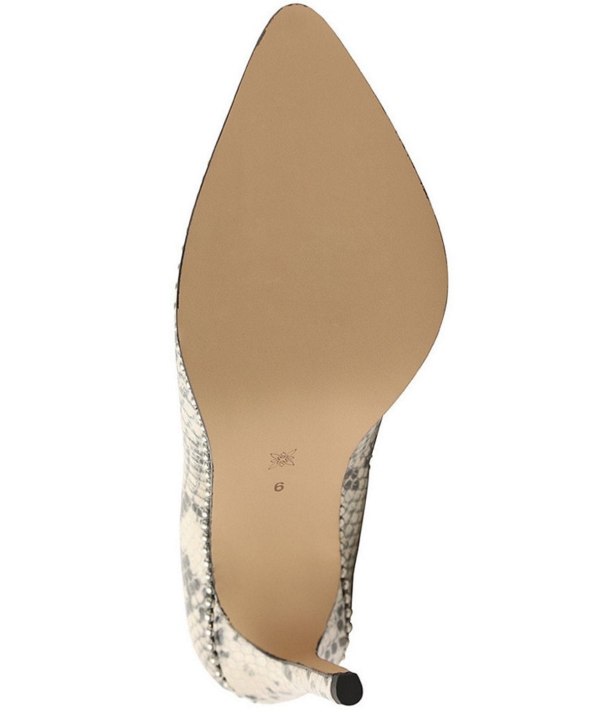 BCBGeneration Holli Snake Print Leather Bead Chain Stiletto Pumps