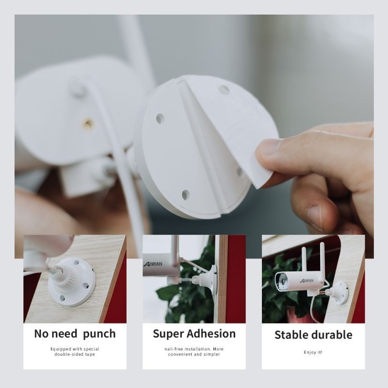 [4CH Expandable 4Cameras] ANRAN PTZ Wireless CCTV System 3MP Security Camera with One-Way Audio,Motion Alert,Remote View,Night Vision,64G SD Card,outdoor Waterproof