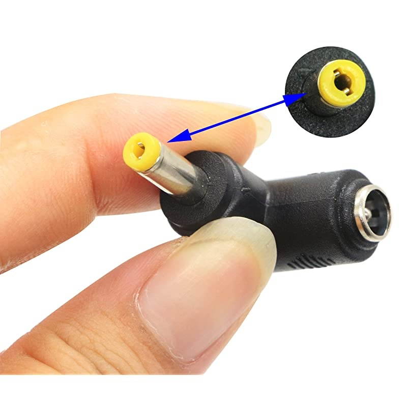 DC48x17mm Male 90 Degree Angle to DC55x21mm Female Adapter 5 Volt DC Barrel Power Jack Charging Cable Connector for Tablet DC48x17mm2pack