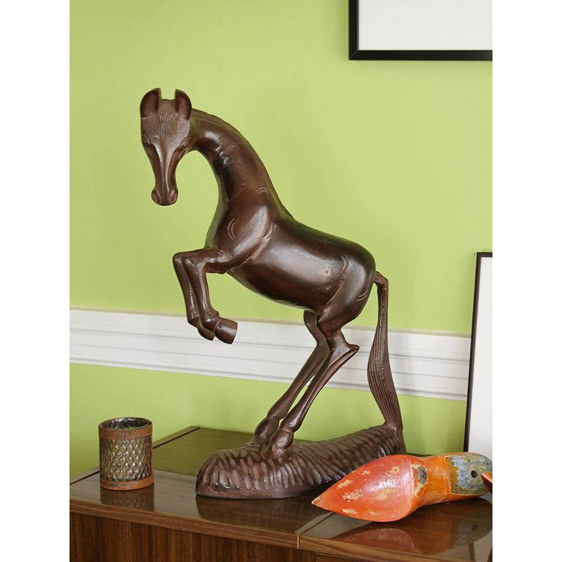 20.75"  Stylized Prancing Horse Statue Dark Bronze - ACHLA Designs