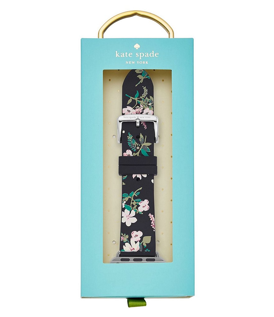 kate spade new york Black Floral Silicone 38/40 mm Apple Watch&reg; Strap