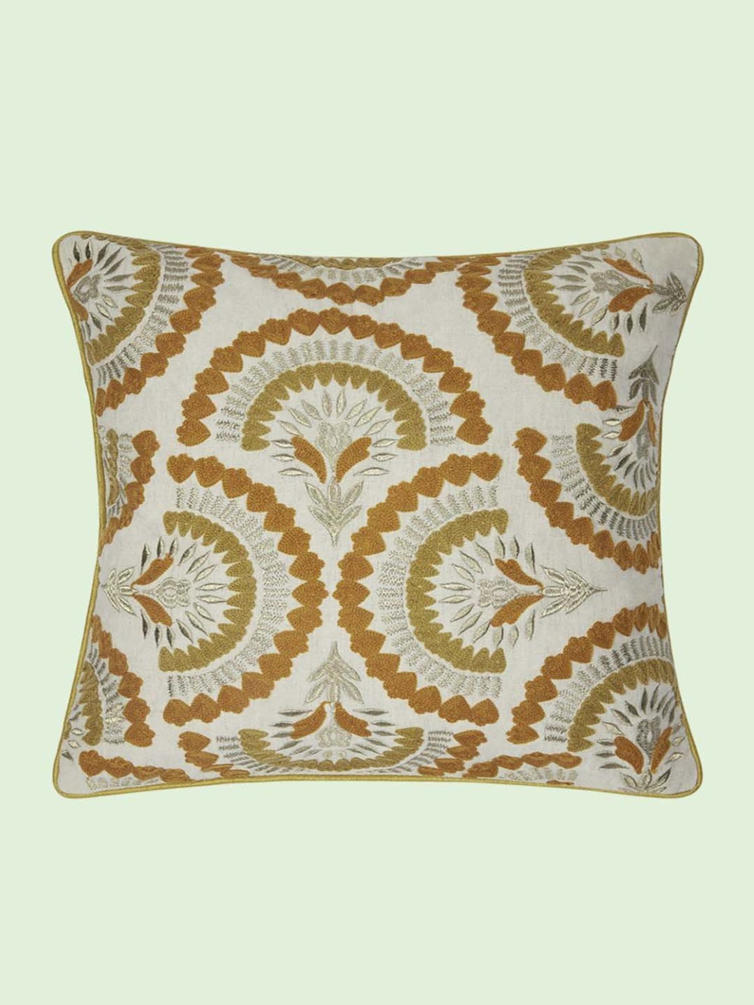 Living Scapes by Pantaloons Rust Cotton Cushion Cover