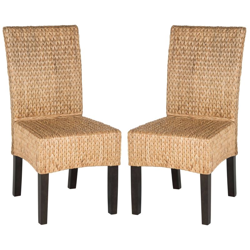 Set of 2 Luz Wicker Dining Chair Natural - Safavieh
