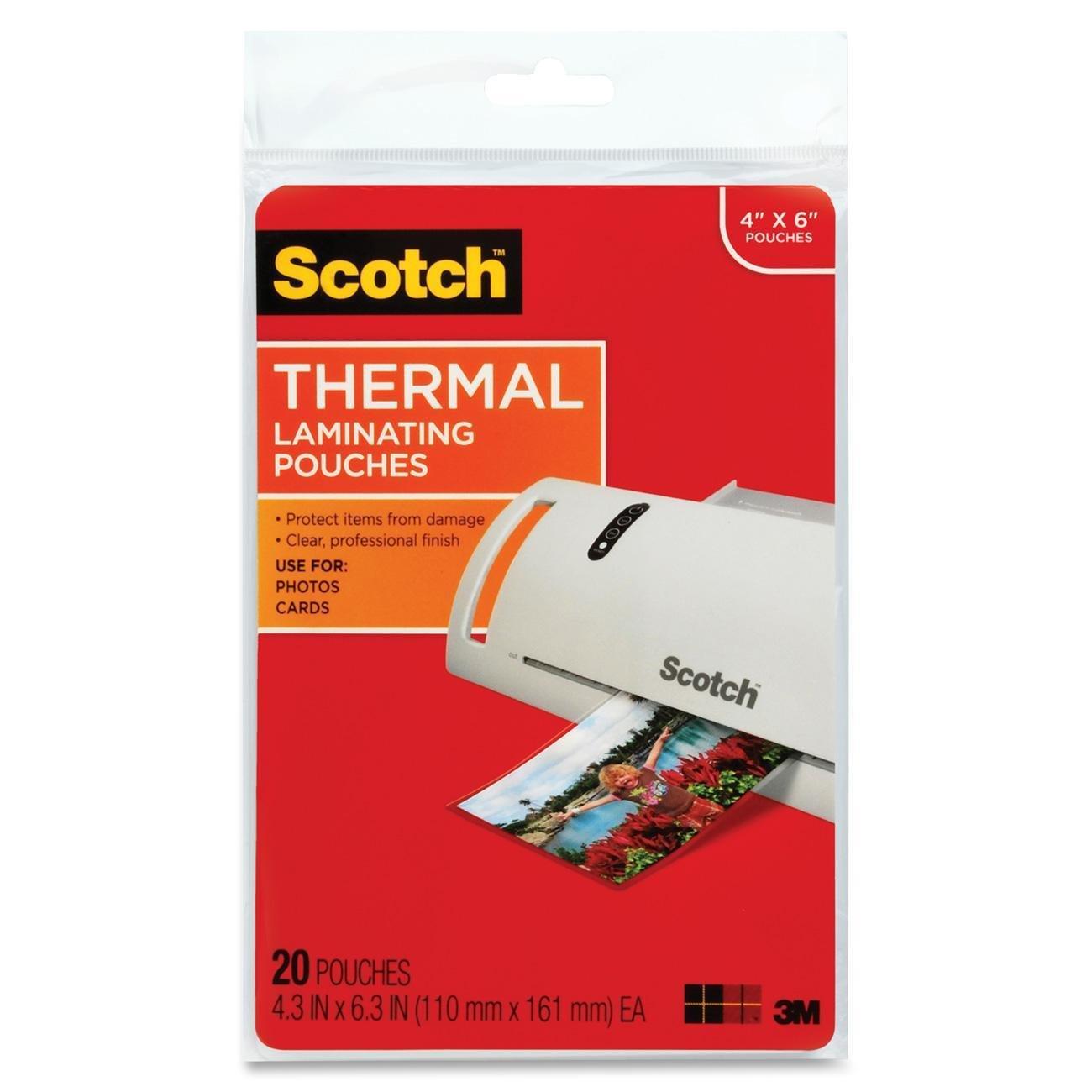 Scotch 9209669 MMMTP590020-Scotch Photo Size Thermal Laminating Pouches