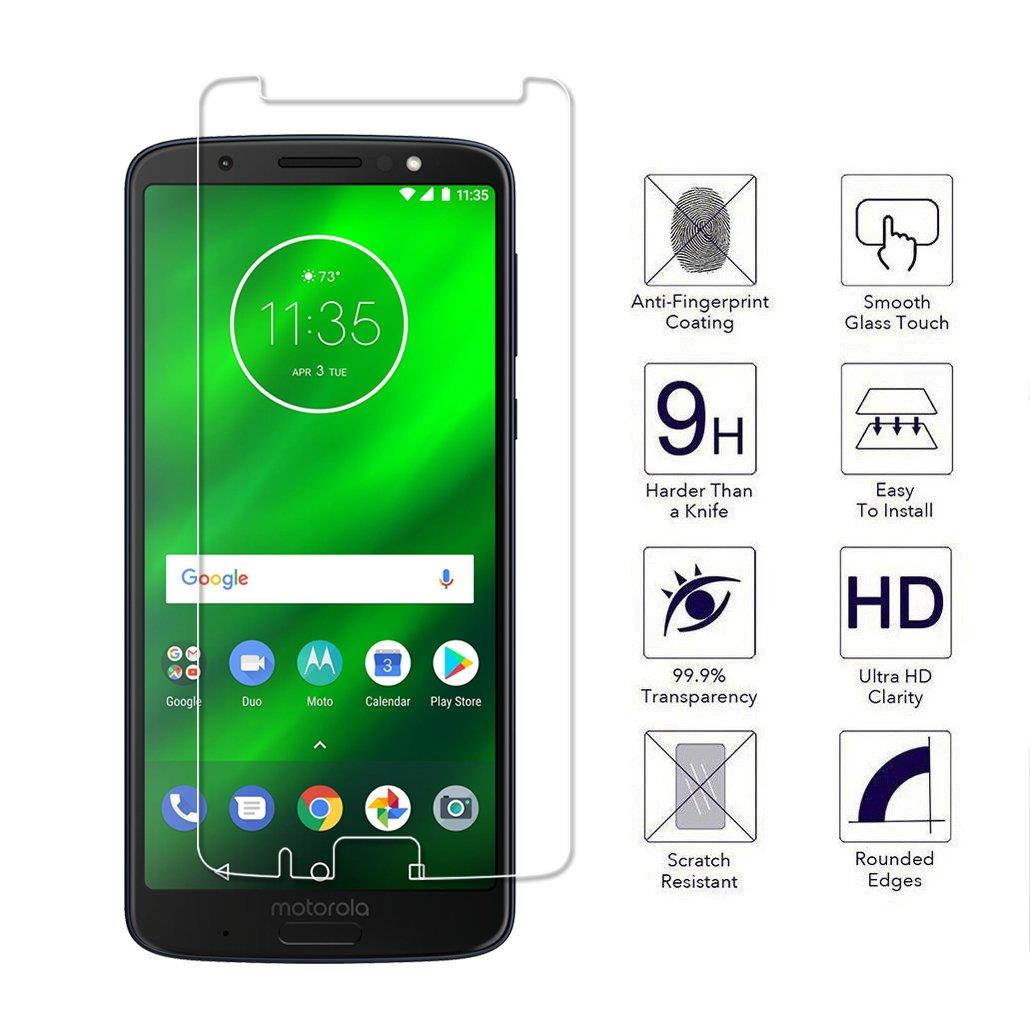 [2 Pack] Orzero for Motorola Moto G6 Plus (not for Moto G6) Tempered Glass Screen Protector, 2.5D Arc Edges 9 Hardness HD Anti-Scratch Bubble-Free [Lifetime Replacement Warranty]