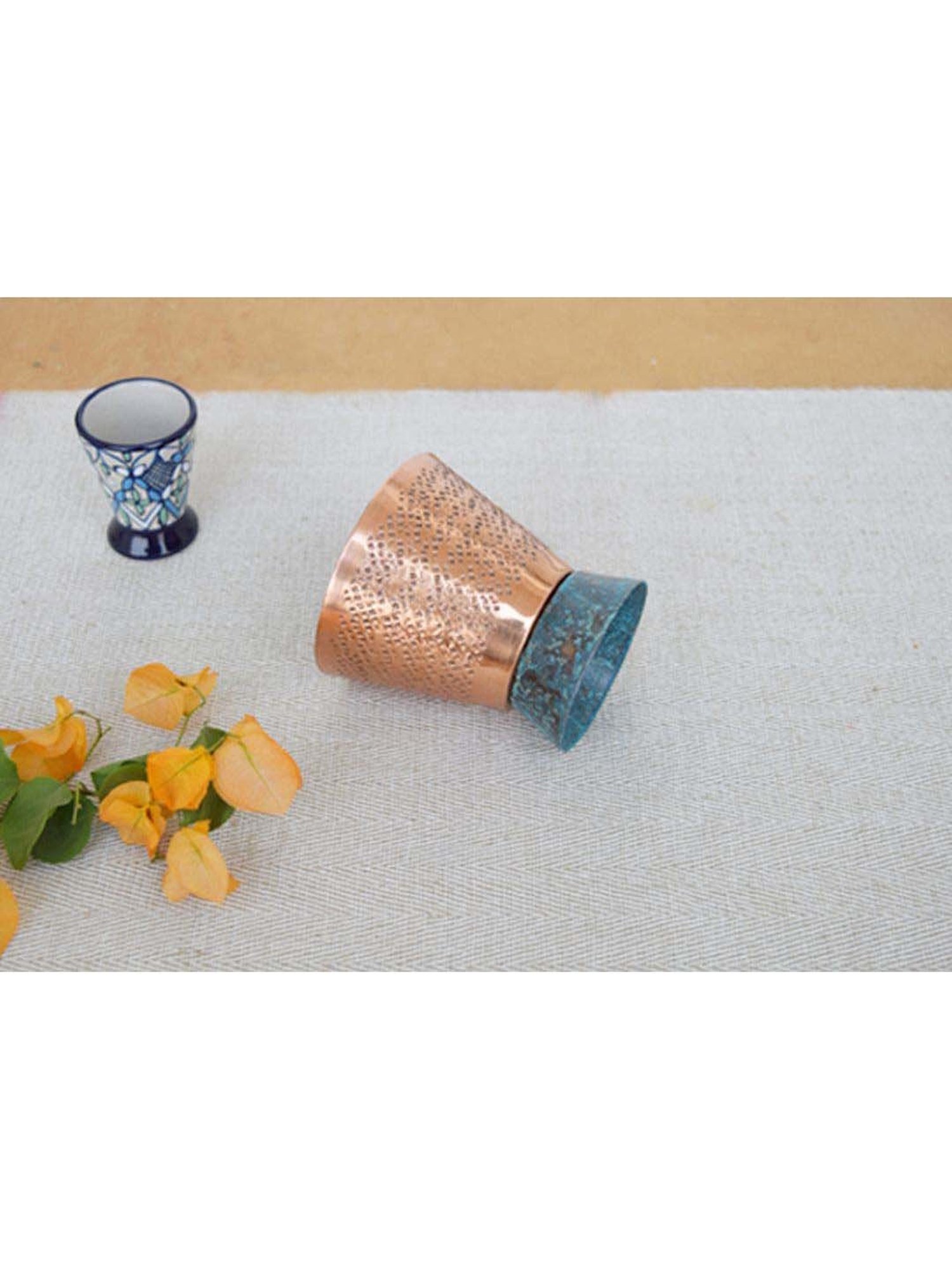 COPPRE Teal Appeal Copper Tea Light Holder (Medium) - Set of 1