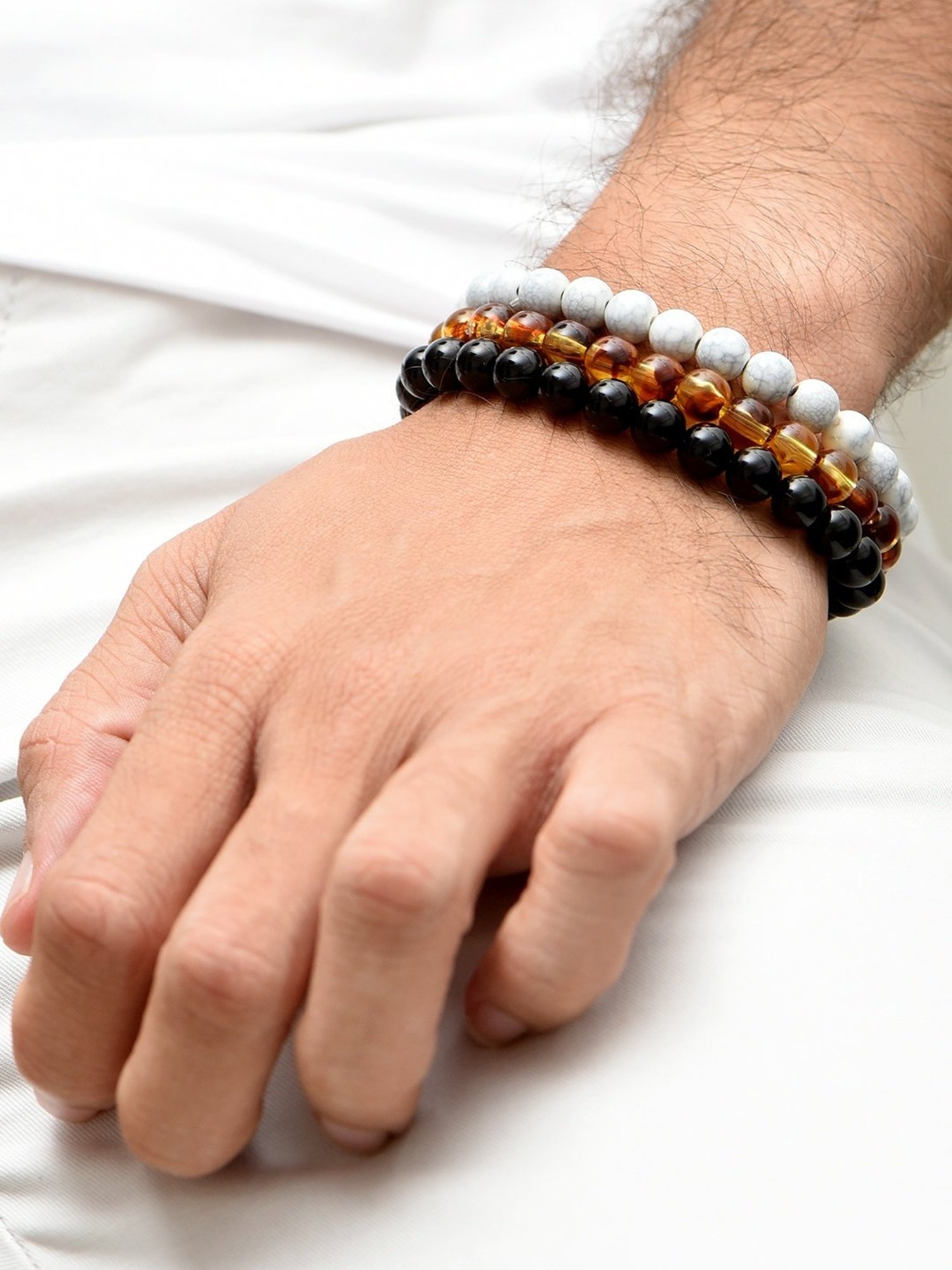 The Bro Code Attractive Multi Flexible fit Bracelet for Men - Set of 3