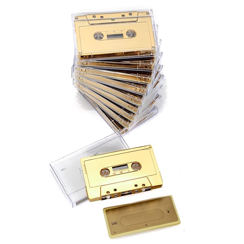 Blank Cassette Mixed Tape C60 Audio 60Min 10 Pack Gold Chrome