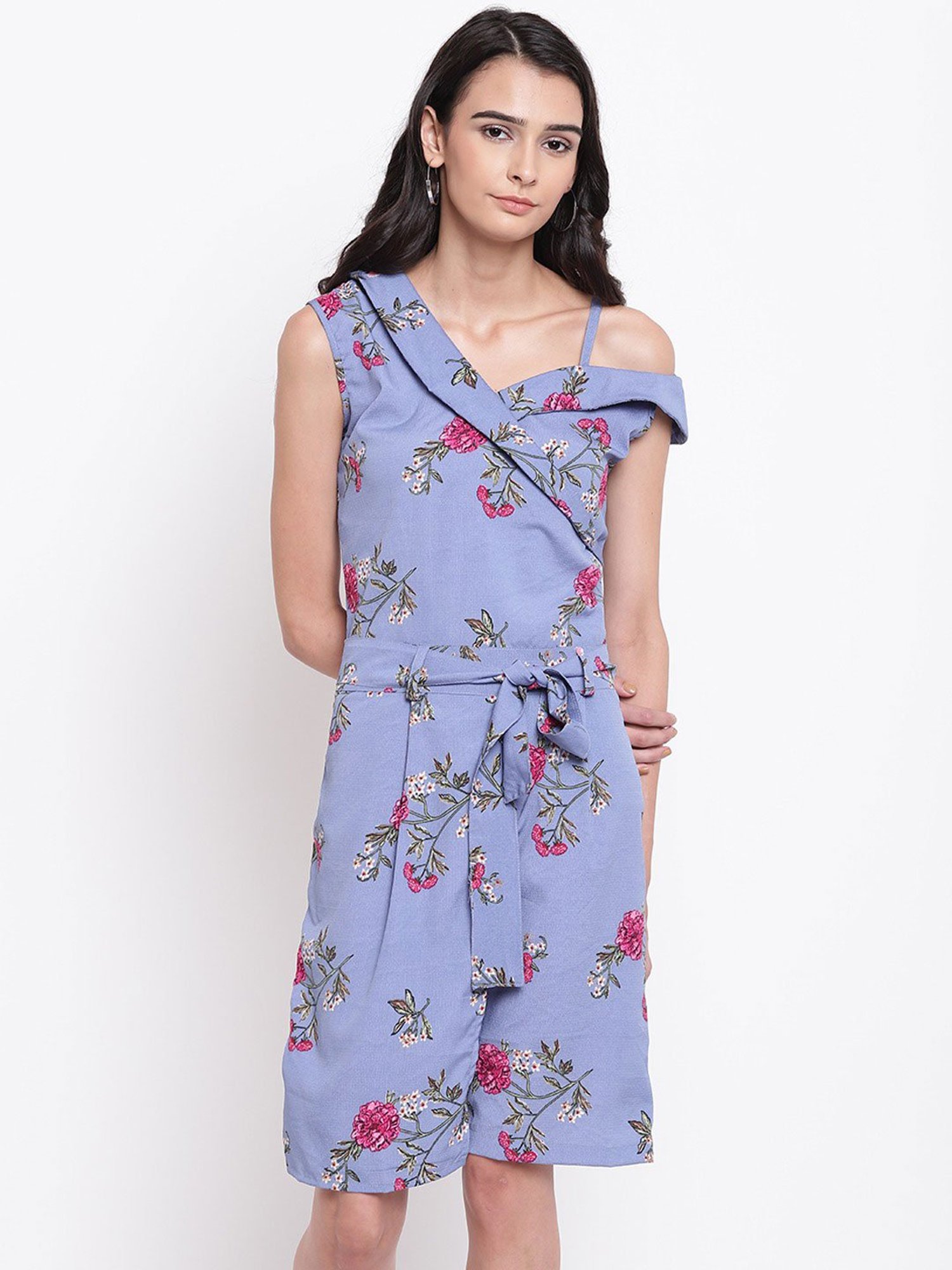 Belle Fille Blue Floral Print Playsuit