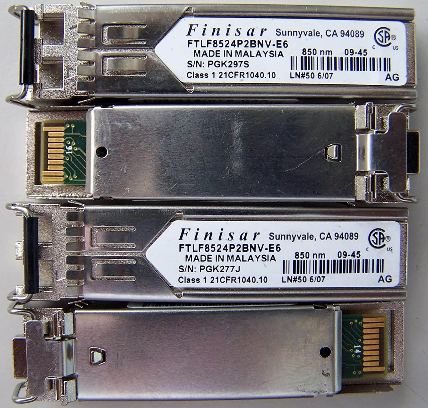Finisar FTLF8524P2BNV-E6 1Gbe, SFP, 850nm SWL, 500m Duplex LC GBIC Transceiver