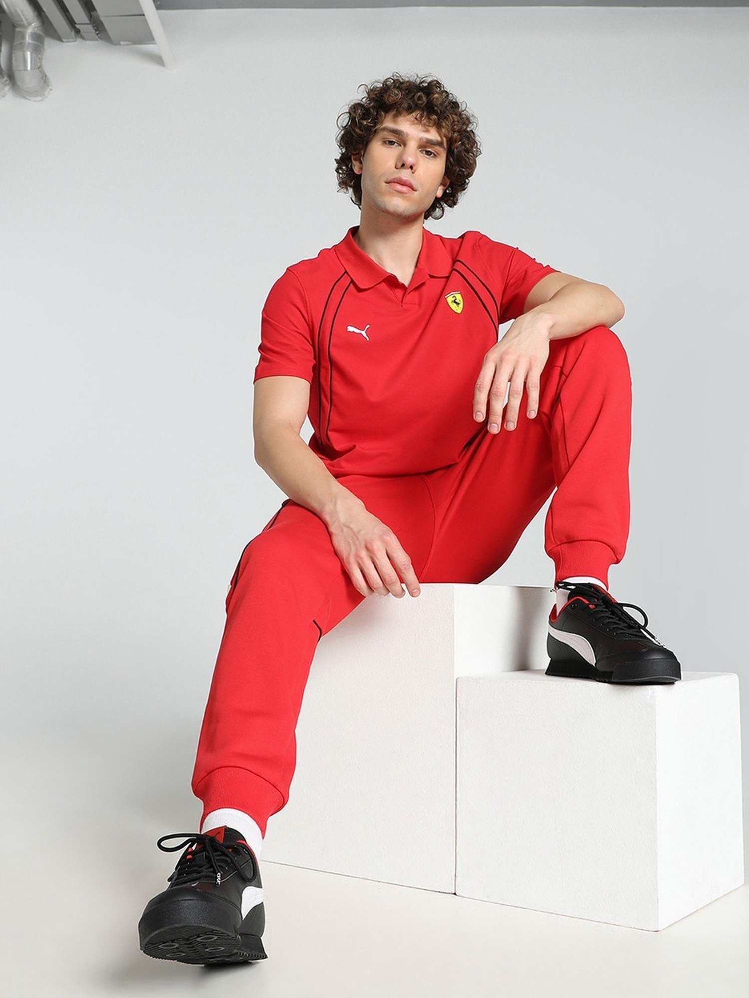 Puma Red Regular Fit Sports Polo