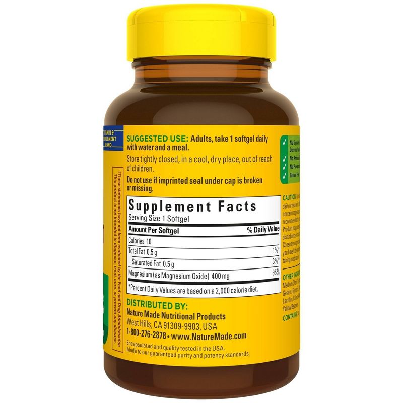 Nature Made Extra Strength Magnesium 400 mg Softgels - 60ct