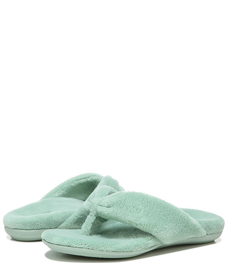 Vionic Lydia Washable Plush Terry Cloth Thong Slippers