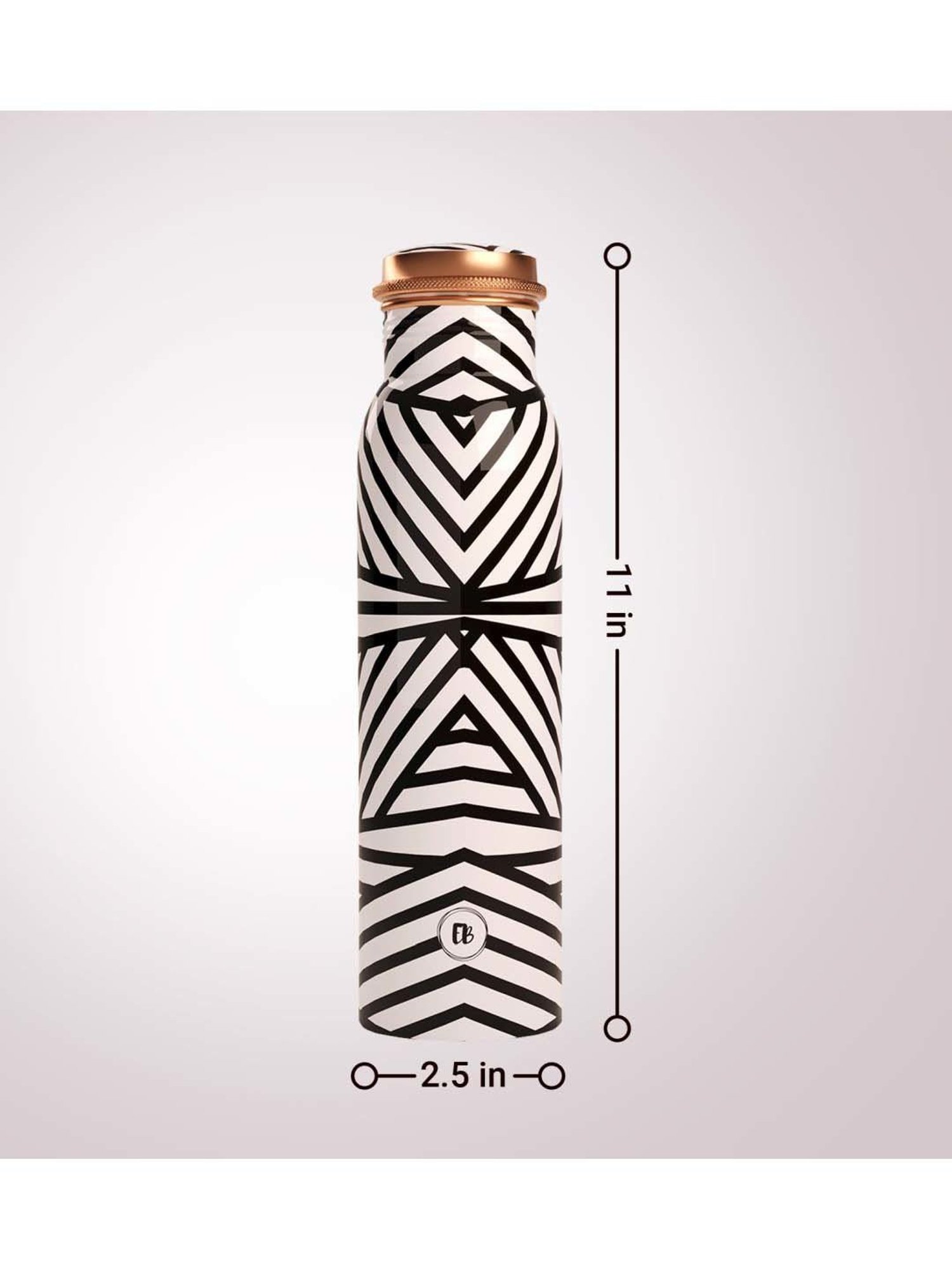 Everything Beautiful White & Black Copper Water Bottle - Standard (0.9 L)