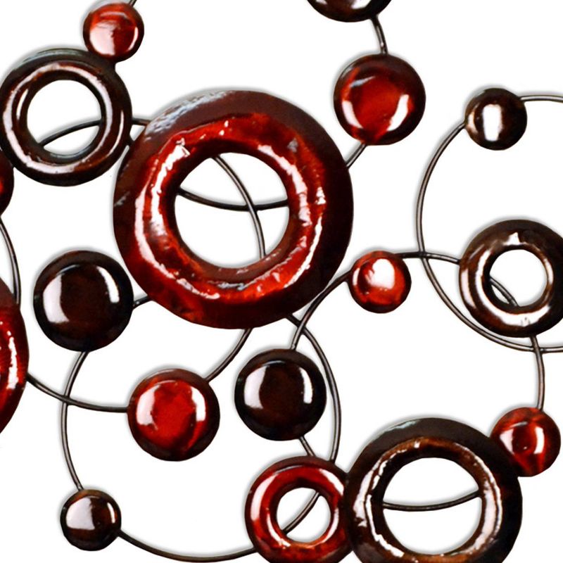 32" x 22" Metallic Circles Wall Décor Metallic Reds - Stratton Home Décor