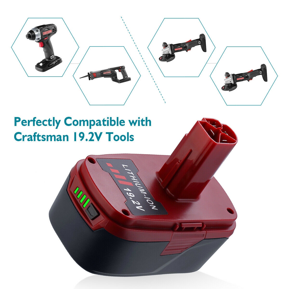 6.0Ah For Craftsman 19.2V Li-ion Battery C3 11375 11376 130279005 PP2030 PP2020