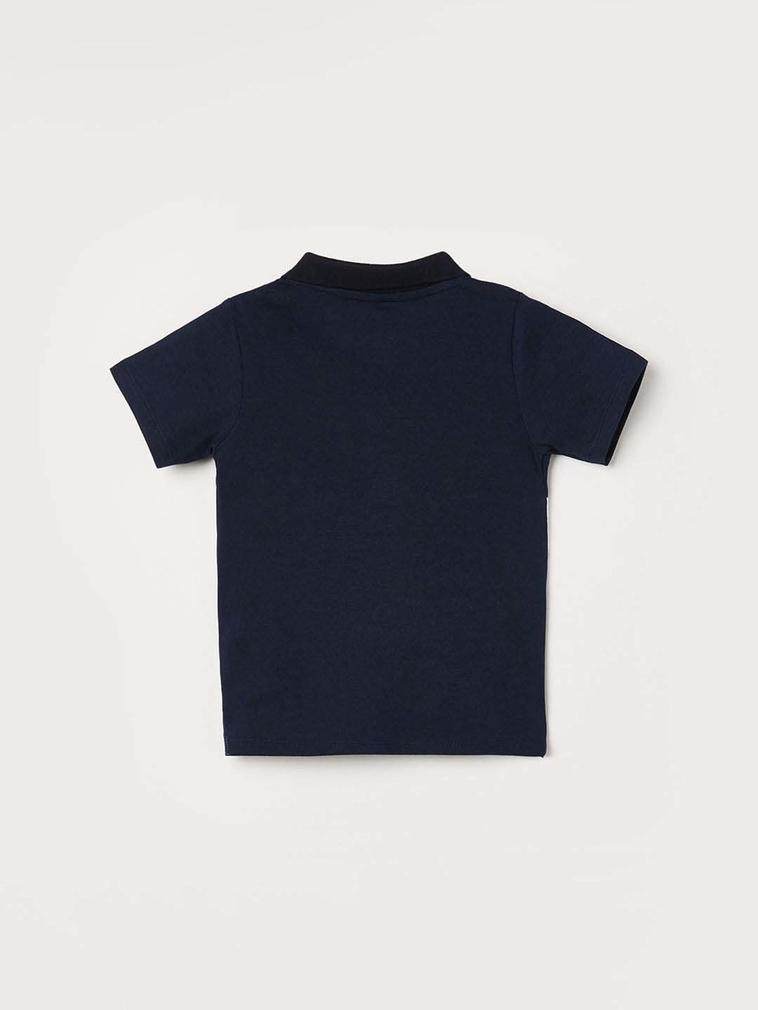 Juniors by Lifestyle Boys Navy & White Cotton Color Block T Shirt