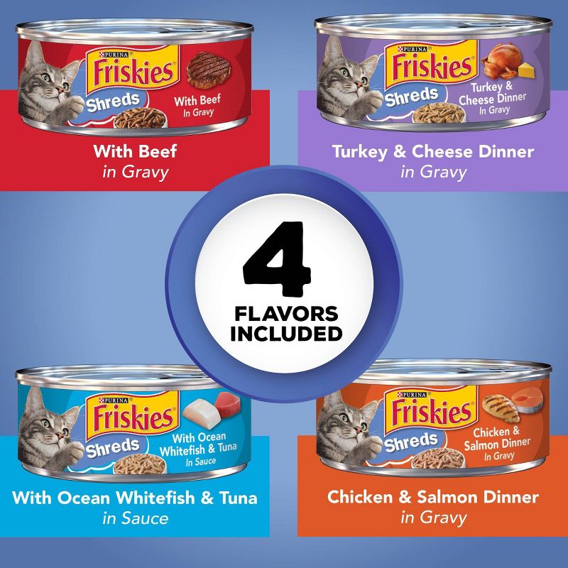 Friskies Shreds In Gravy Wet Cat Food Variety Pack - 5.5oz/40ct