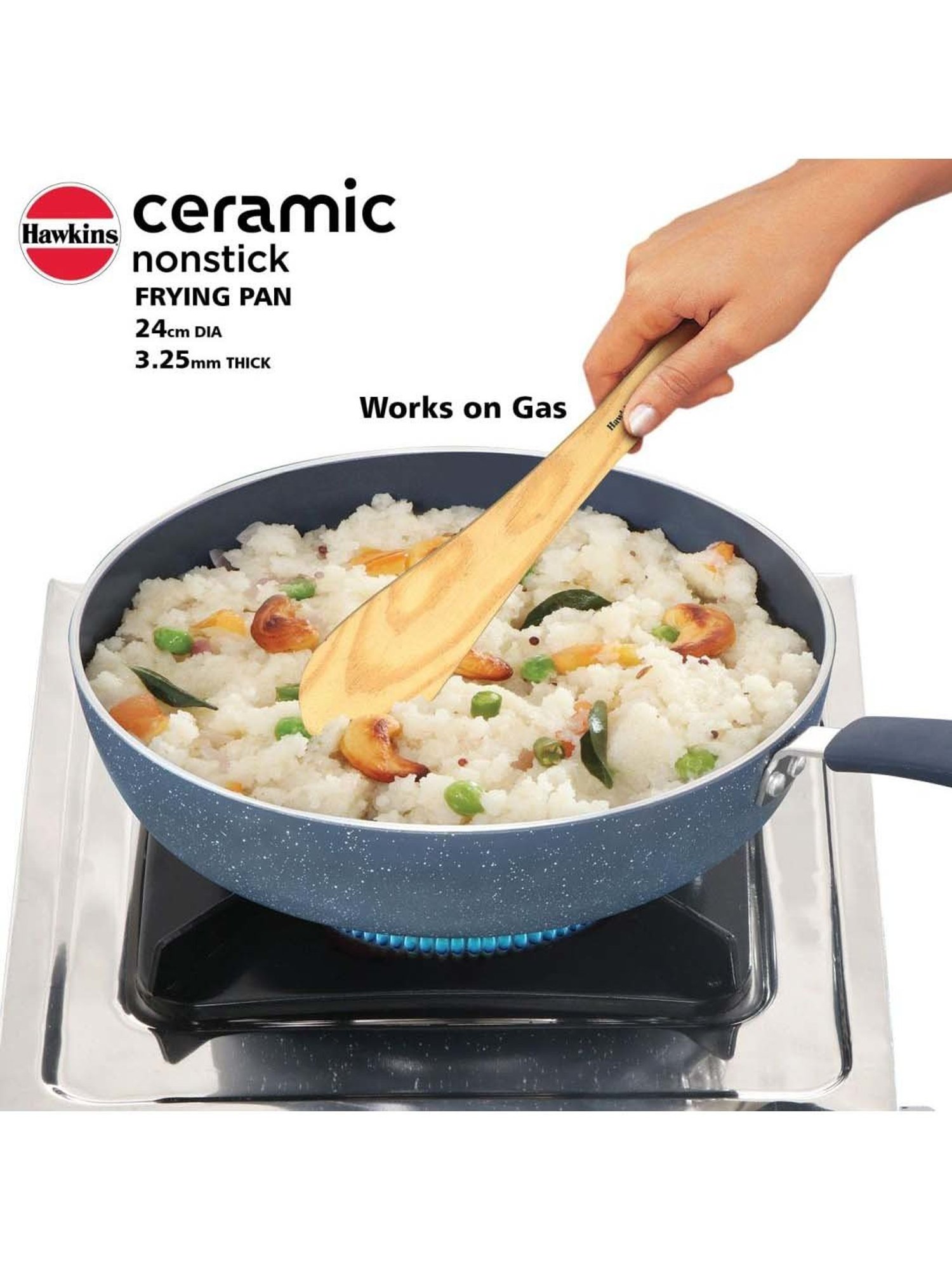Hawkins Ceramic Nonstick Frying Pan (ICF23) Fry Pan 23 cm diameter 2 L capacity