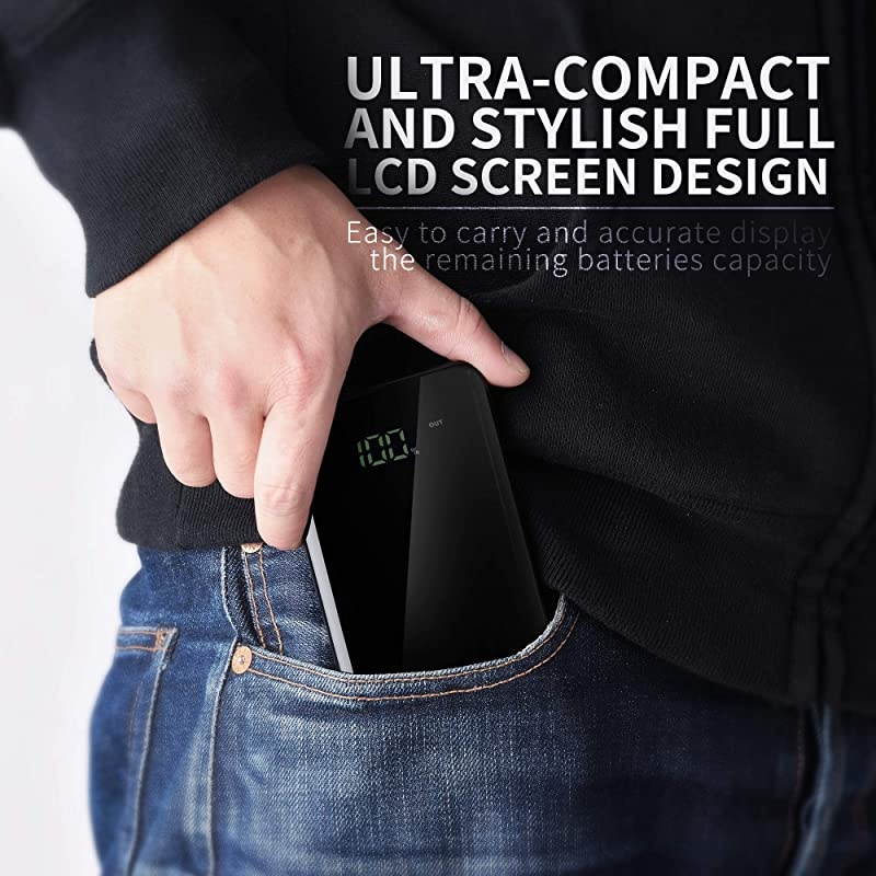 Power Bank 25000mAh Portable Charger Compact Dual Ports Ultra High Speed Battery Pack Phone Charger Backup Battery with Intelligent LCD Compatible with iPhoneSamsungTablet and More