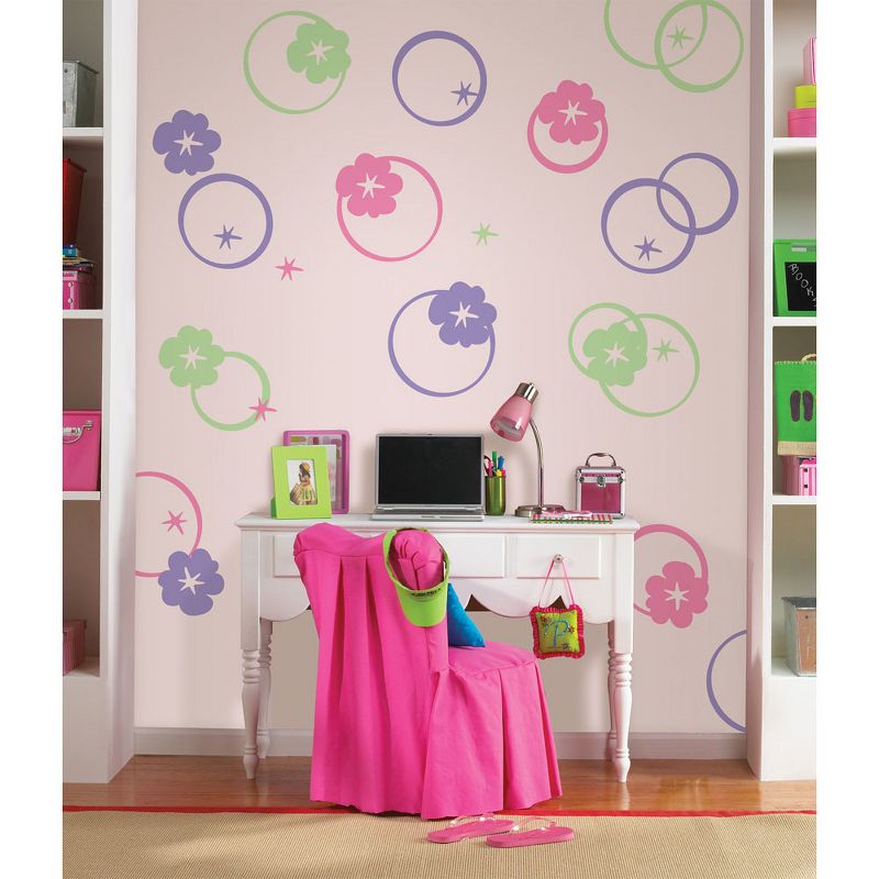 Hooplah Green Dots Flowers Circles Wall Accent Stickers - Wall Pops..