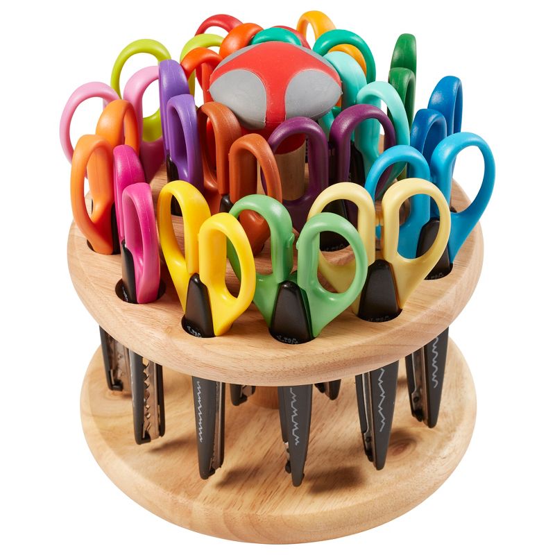 ECR4Kids Craft Scissor Set - Decorative Paper Edger Scissors with Rotating Stand (18 Pieces)