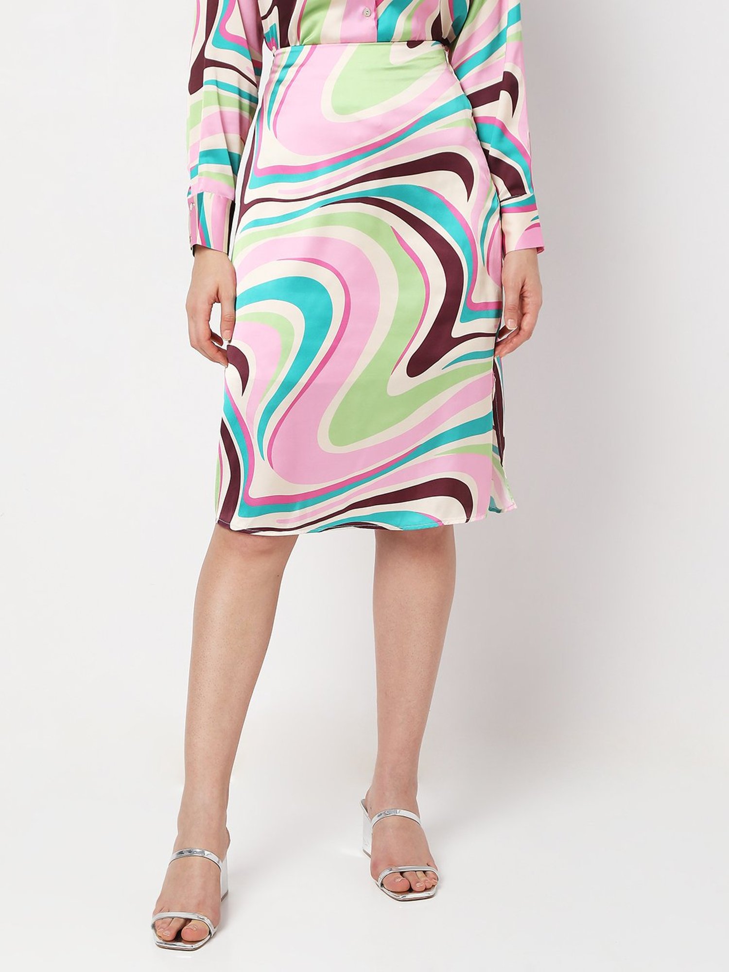 Vero Moda Multicolor Printed Skirt