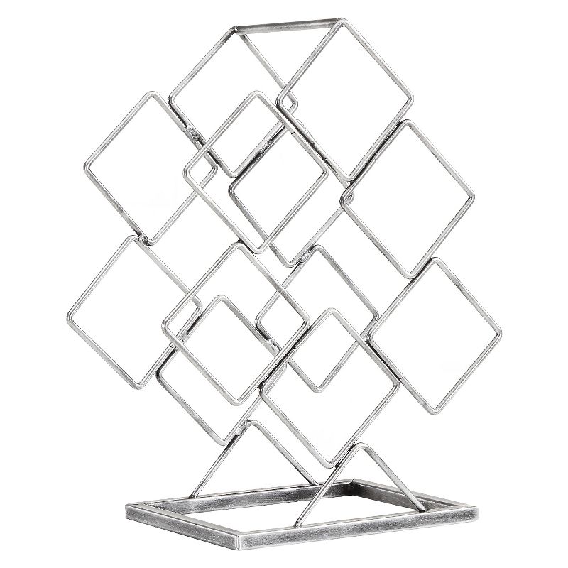 Danya B 6 Bottle Electroplated Wine Rack Antique Silver