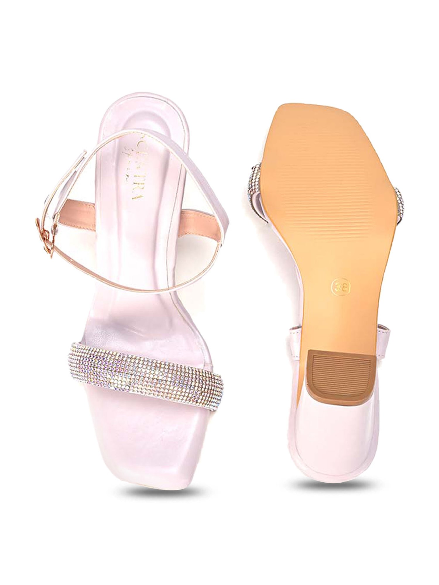 Scentra Women's Lavender Ankle Strap Sandals