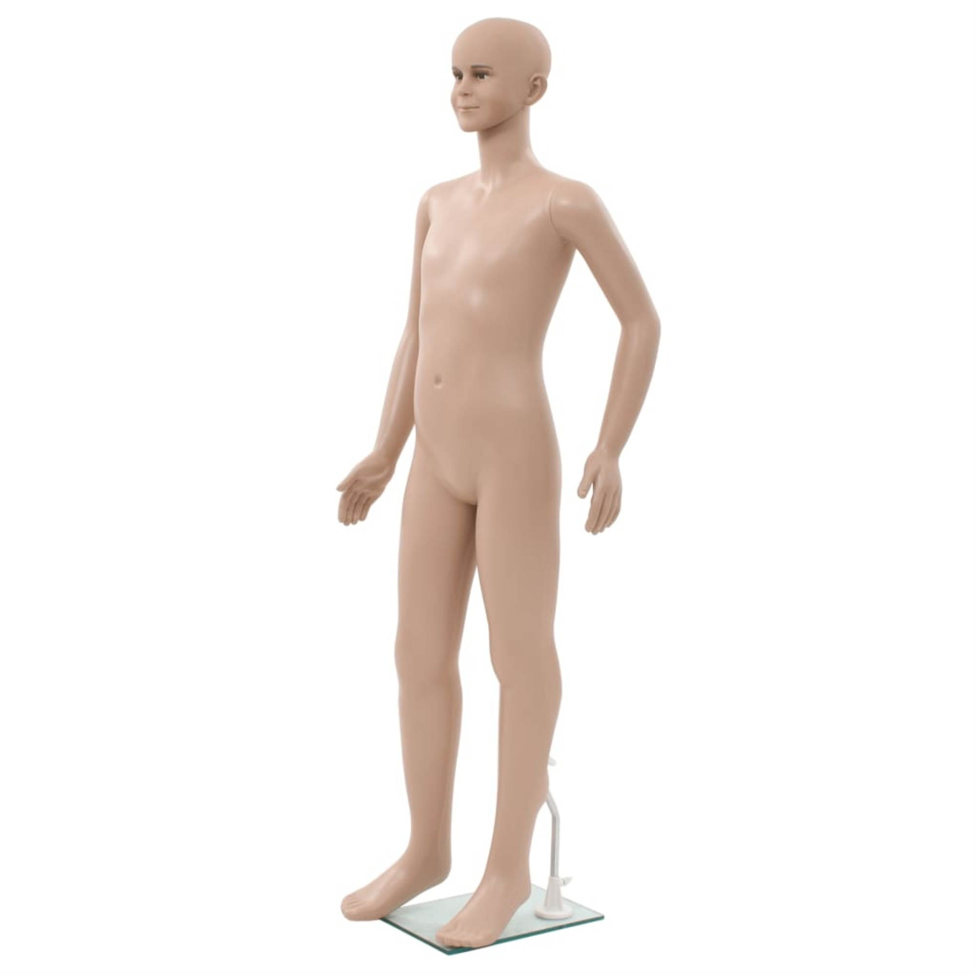 vidaXL Full Body Child Mannequin with Glass Base Beige 55.1" Indoor Display