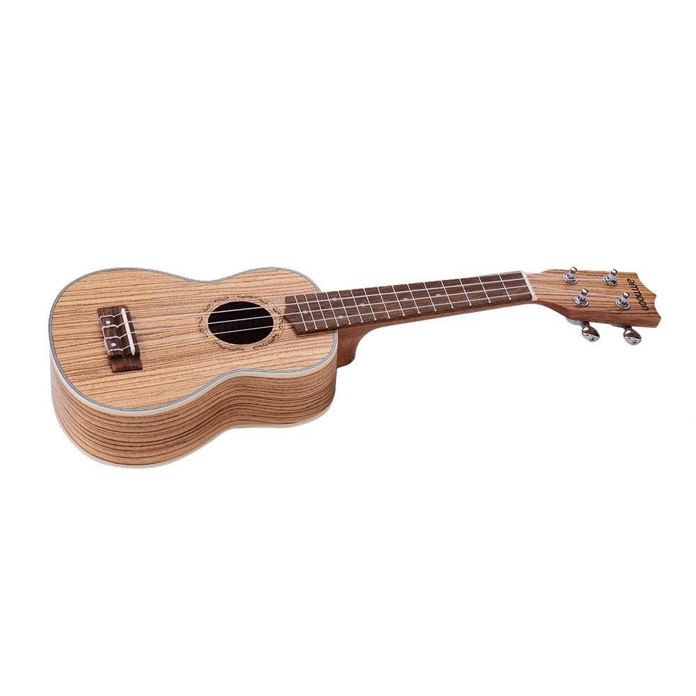 ammoon Zebrawood 21" Acoustic Ukulele 15 Fret 4 Strings Stringed Musical Instrument