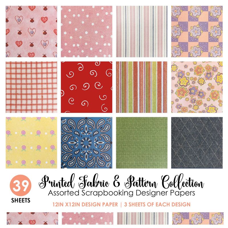 39pc Assorted Fabric Print and Pattern Scrapbooking Floral Texture Generic Design Papers - Store51 LLC..