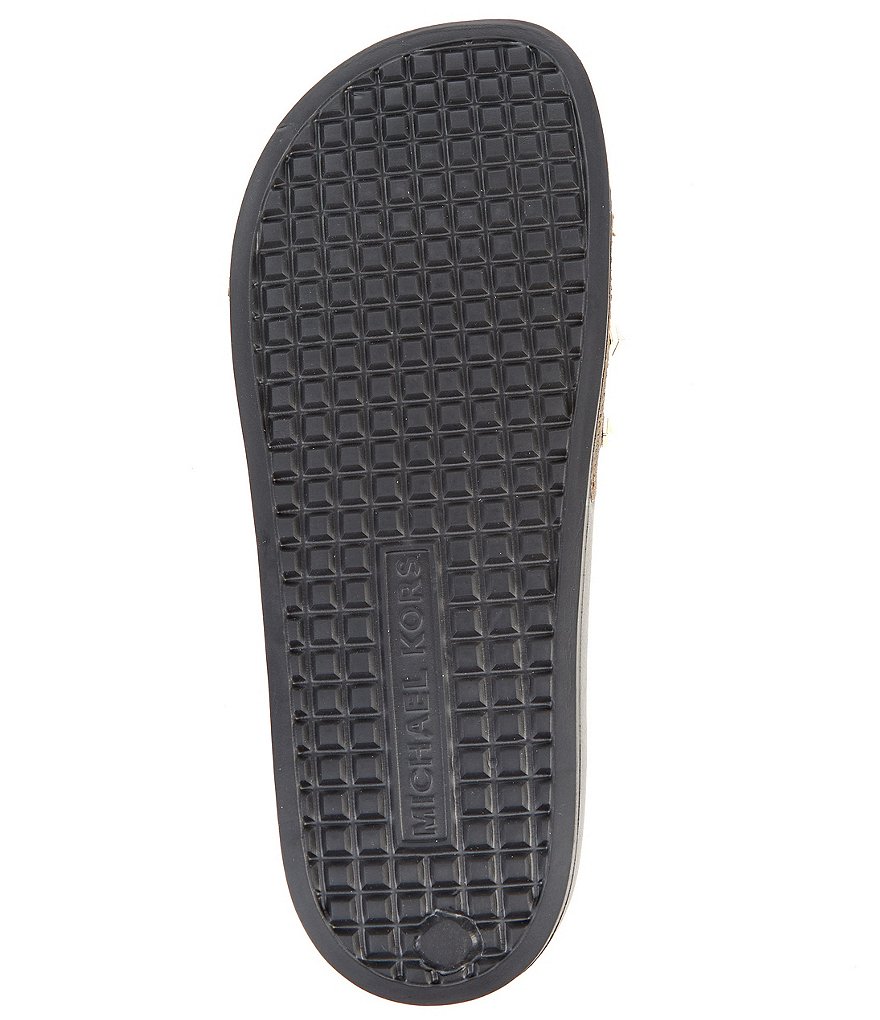 MICHAEL Michael Kors Gilmore Logo Print Studded Slides