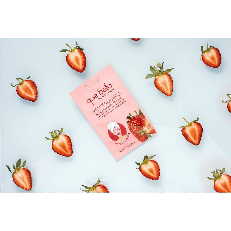 Que Bella Revitalizing Strawberry Peel Off Face Mask - 0.35oz