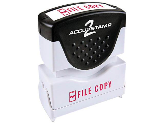 Accustamp2 Shutter Stamp With Microban, Red, File Copy, 1 5/8 X 1/2