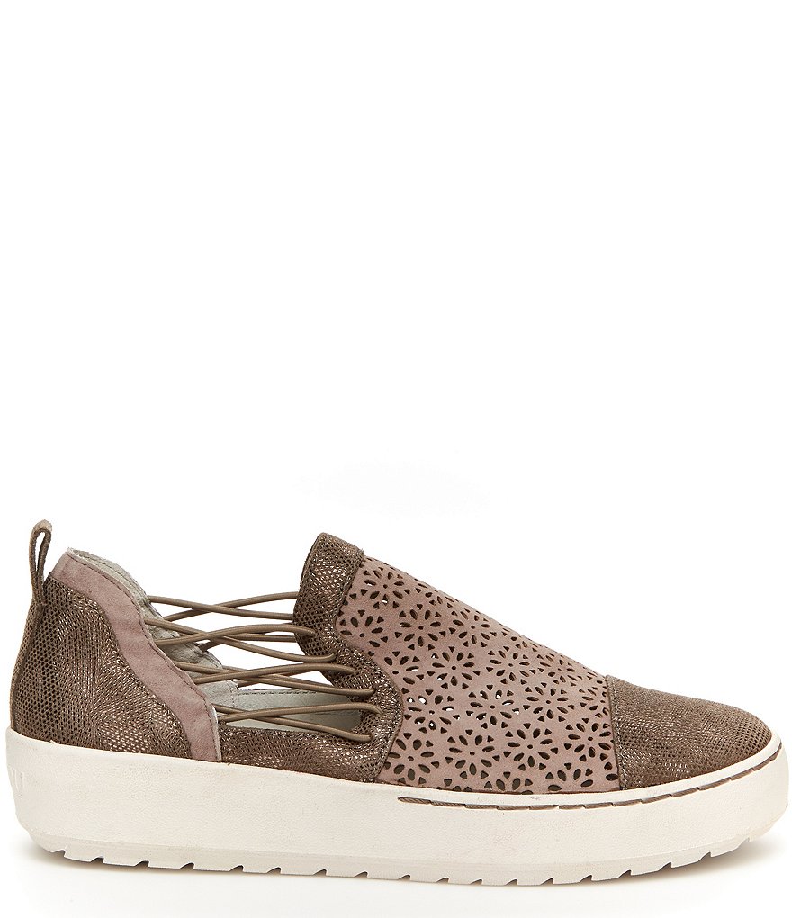 Jambu Erin Perforated Metallic Leather Slip On Sneakers