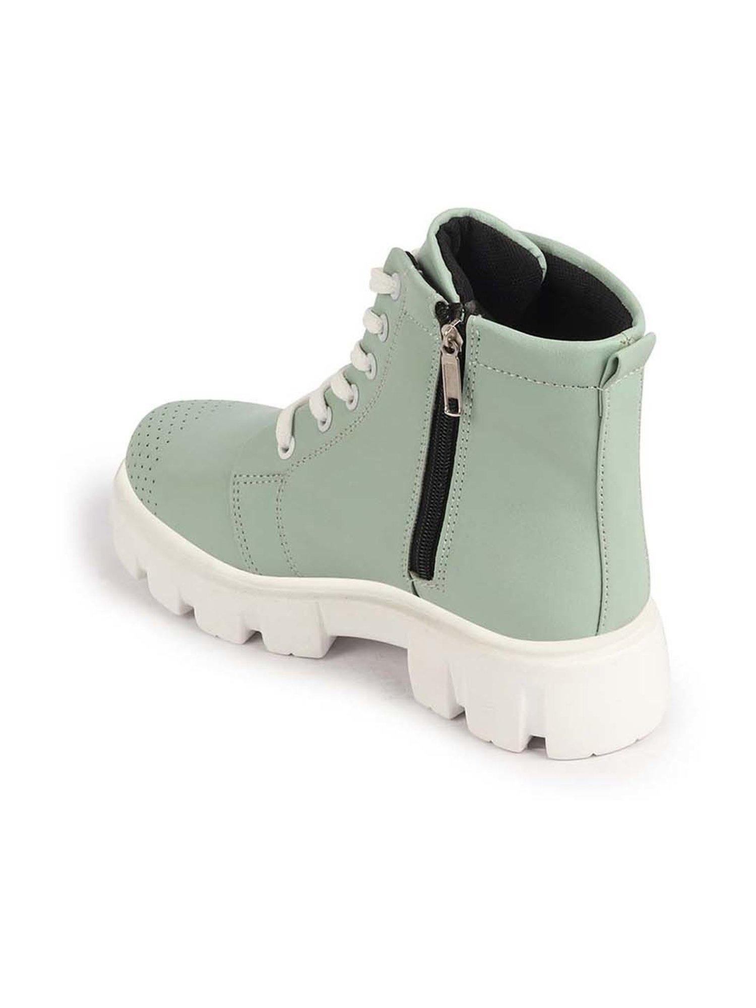 Fausto Women's Pista Green Derby Boots