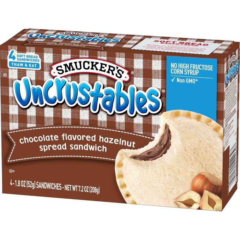 Smucker's Uncrustables Frozen Chocolate Flavored Hazelnut Spread Sandwich - 7.2oz/4ct