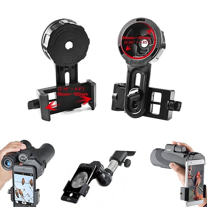 Telescope Phone Holder Universal Quick Aligned Cell Phone Digiscoping Mount Compatible with Binocular Monocular Spotting Scope and Compatible with Phone Sony Samsung Etc