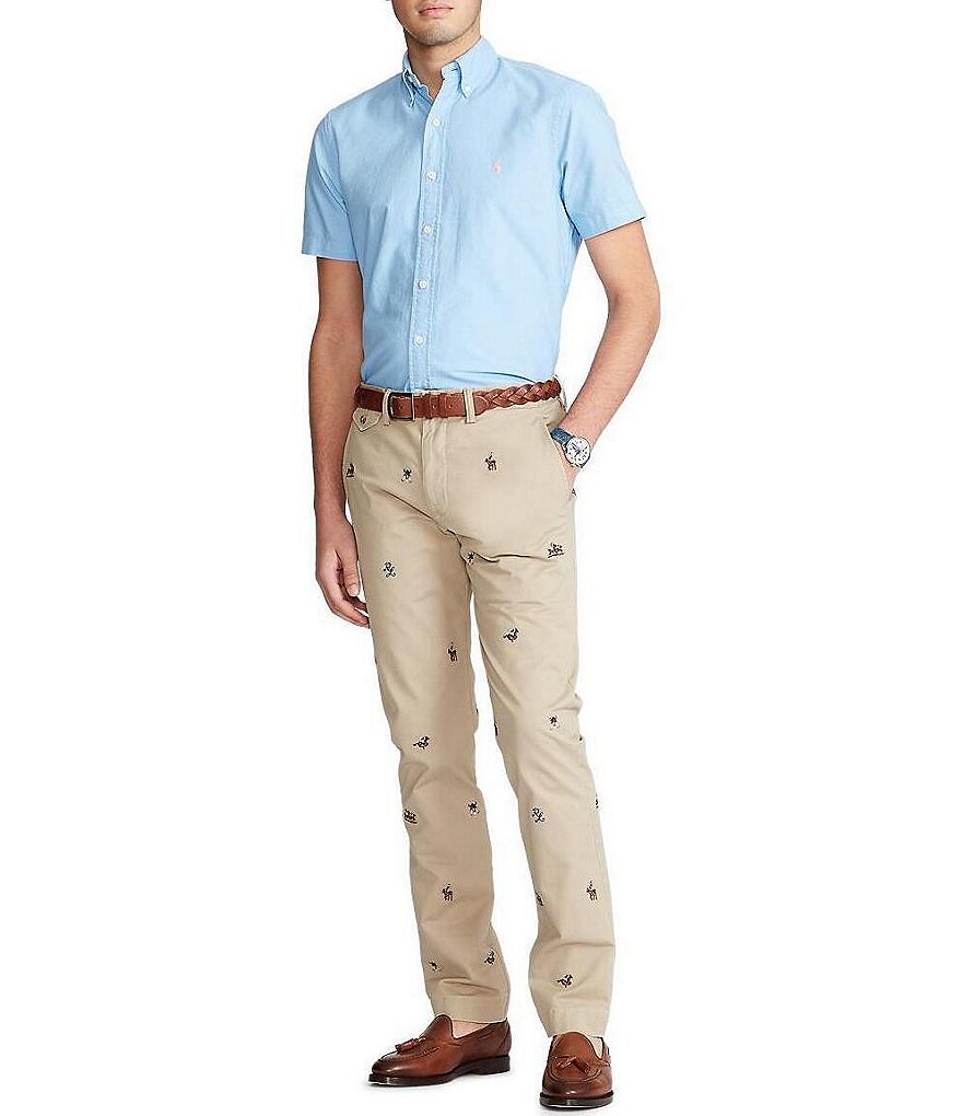 Polo Ralph Lauren Solid Garment-Dye Twill Short-Sleeve Woven Shirt