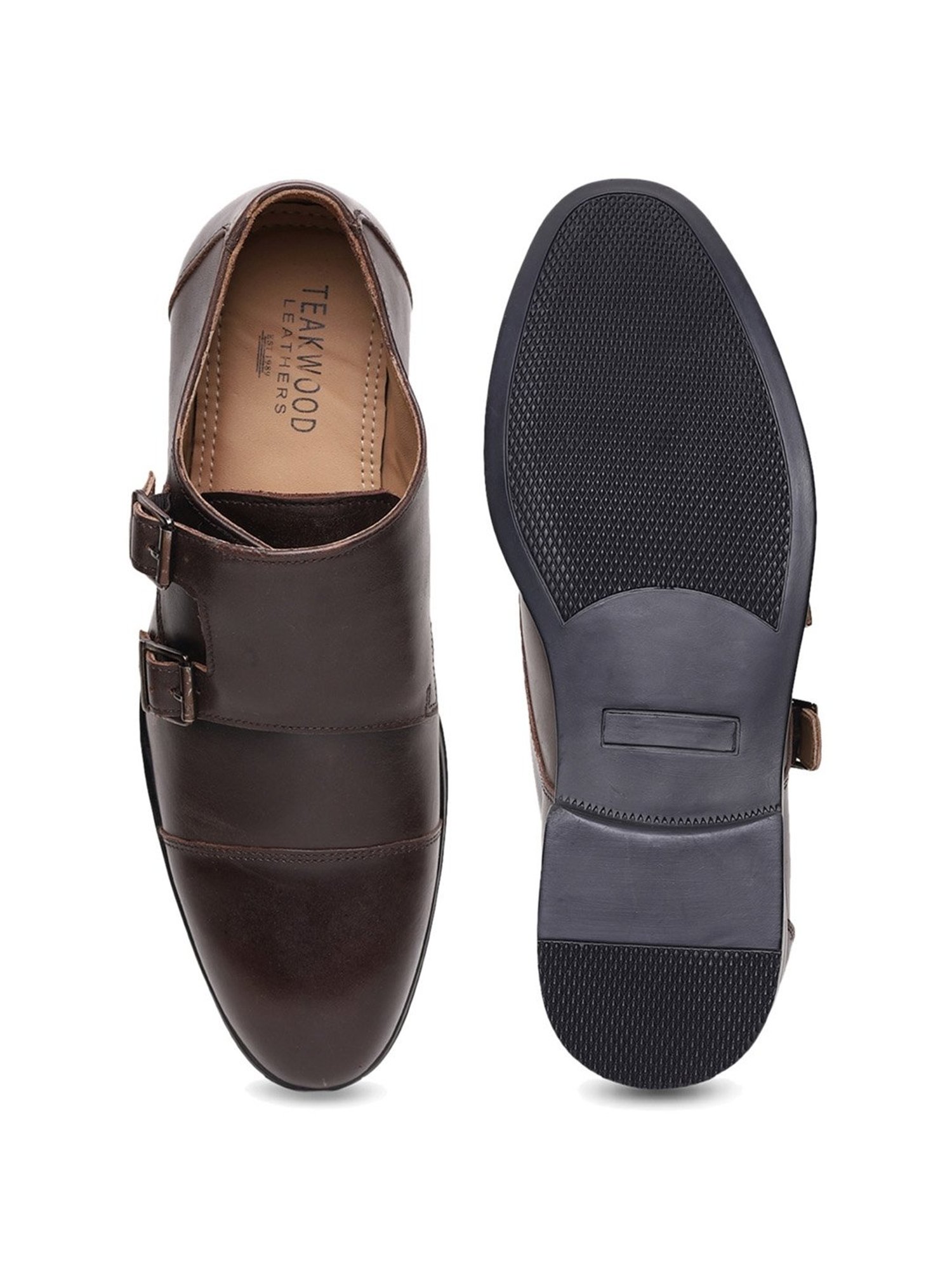 Teakwood Leathers Men's Brown Monk Shoes