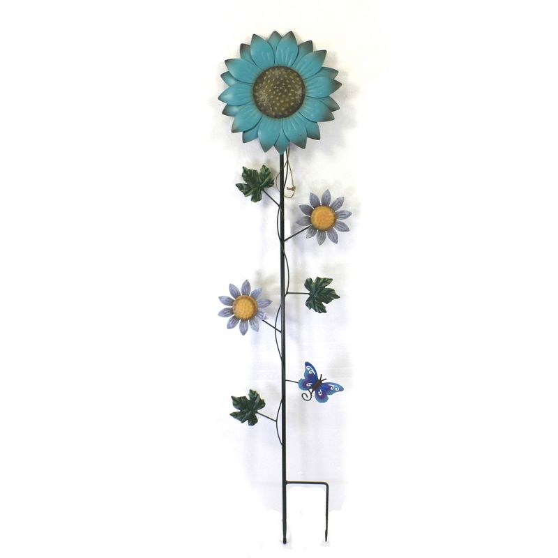 Home & Garden 40.0" Blue Flower Poke W/ Butterfly Yard Decor Stake Decoration Direct Designs International  -  Decorative Garden Stakes