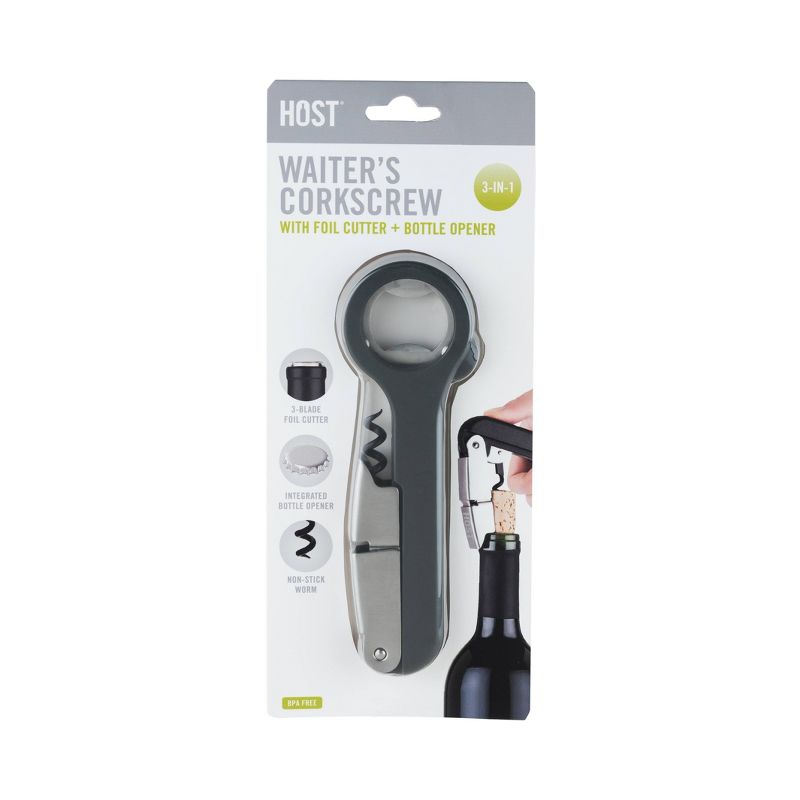 3 in 1  Corkscrew  Bottle Opener Foil Cutter by HOST