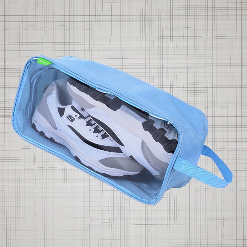 Travel Shoes Storage Bag Large Capacity Portable Waterproof Breathable Shoes Organizer Tote Pouch with Zipper for Travel Camping (Green)