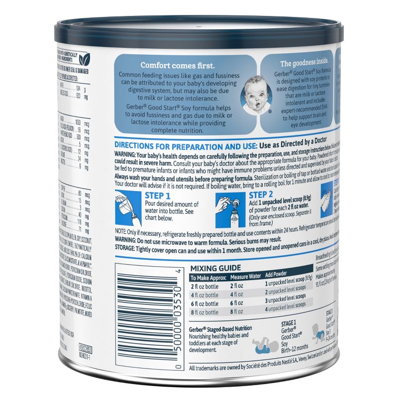 Gerber Good Start Stage 1 Soy Non-GMO Powder Infant Formula - 12.9oz