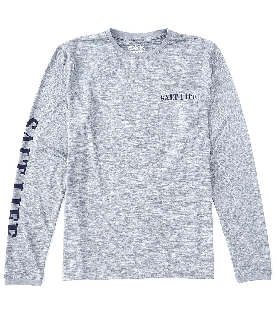 Salt Life Long-Sleeve Hooked Tuna Badge SLX Graphic UPF Rashgaurd T-Shirt