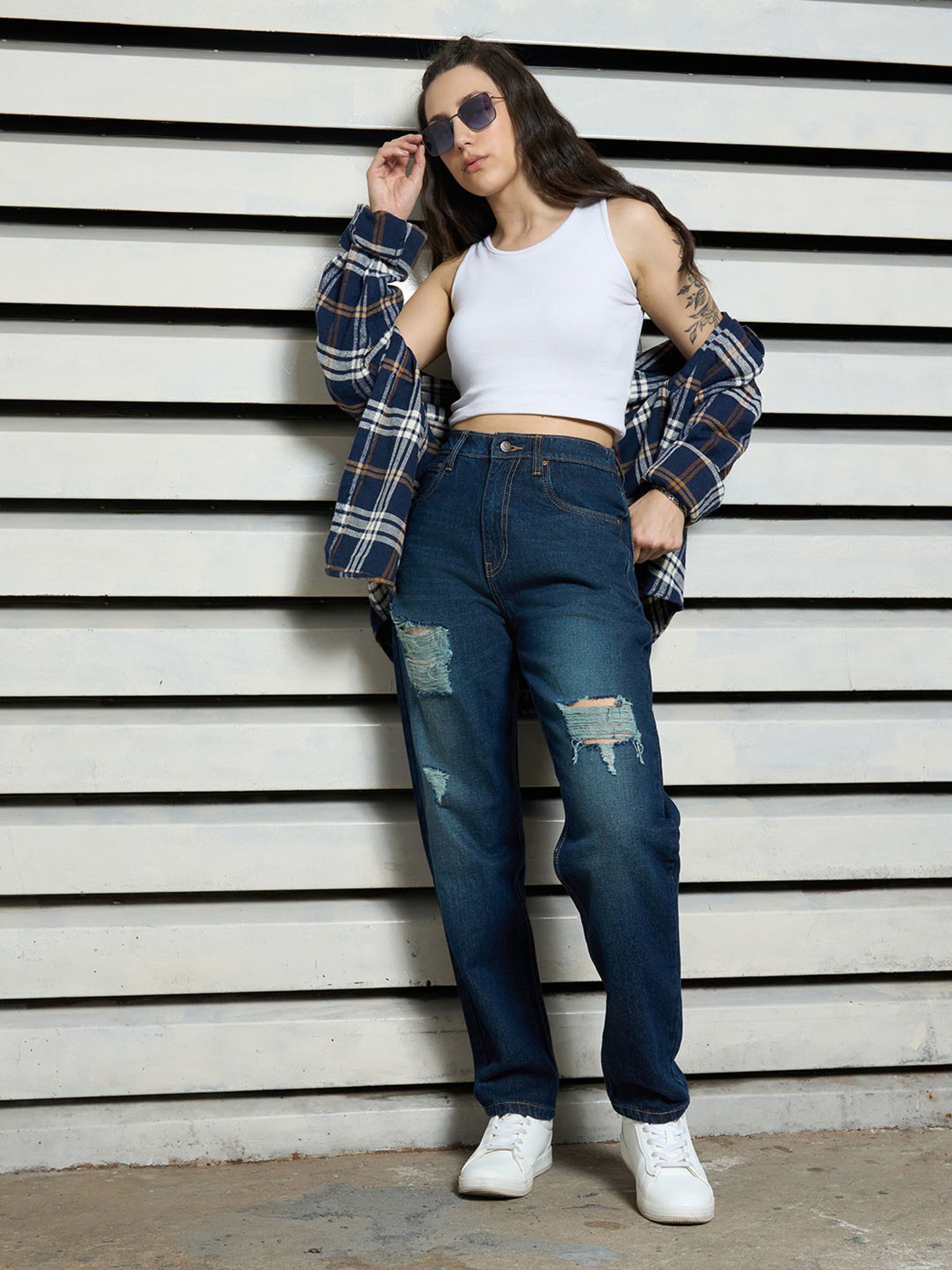 High Star Blue Relaxed Fit High Rise Jeans
