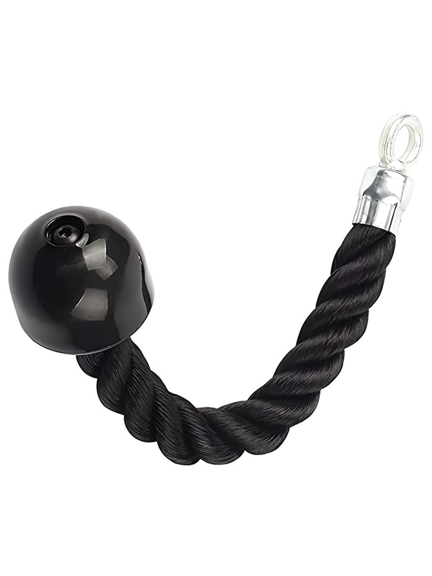 B Fit GH7149 Nylon 14.5" Single Grip Pull Down Bicep Cable Attachment Exercises Tricep Rope (Black)