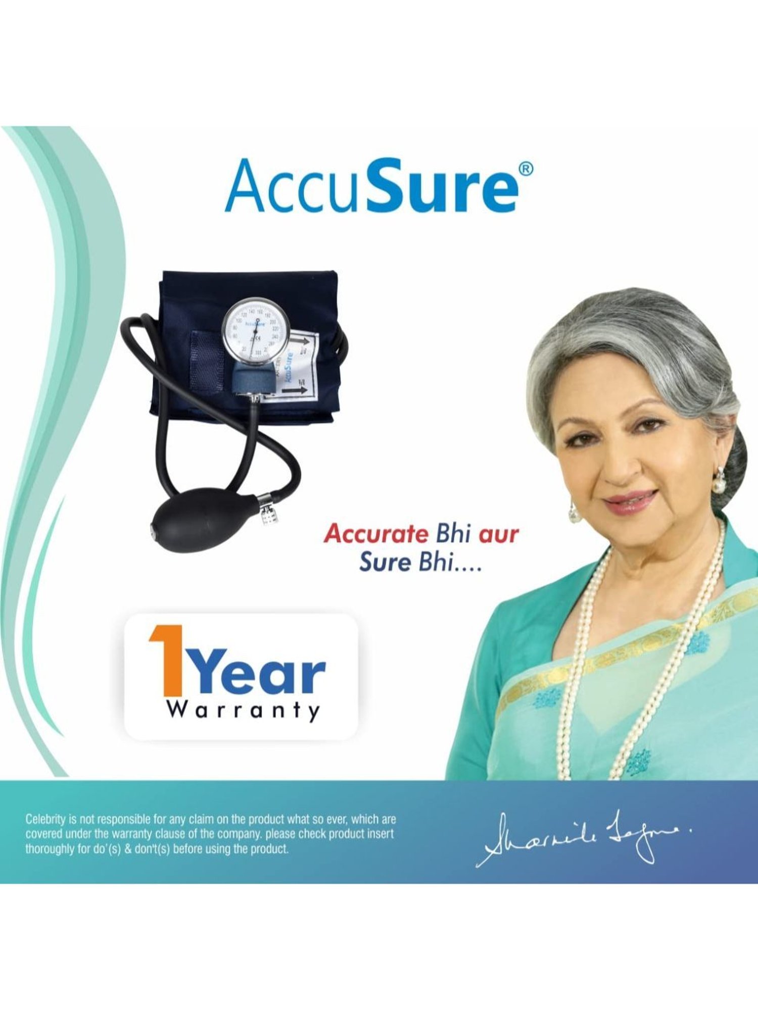 AccuSure Aneroid Sphygmomanometer with Stethoscope (Black)